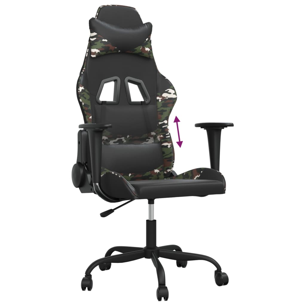 Chaise de jeu Noir et camouflage Similicuir - XIOS