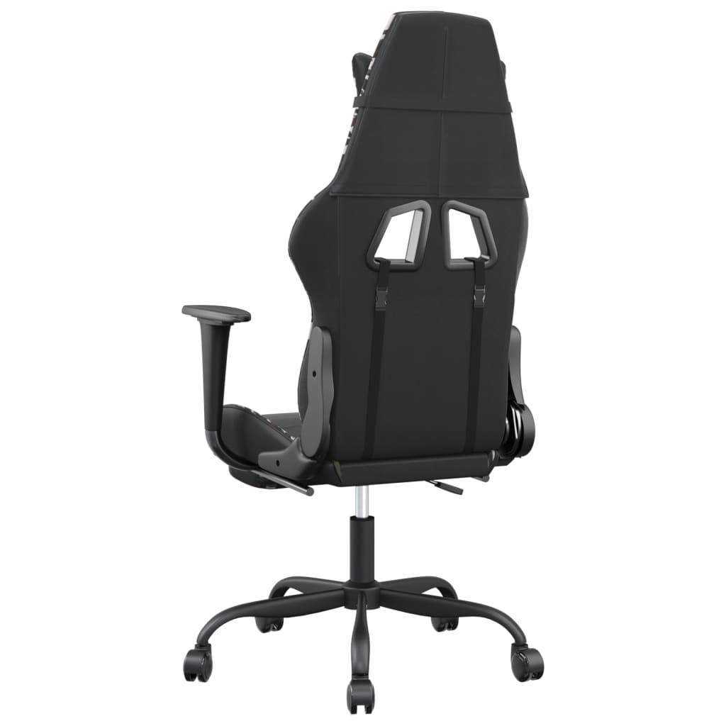 Chaise de jeu avec repose-pied Noir et camouflage Similicuir - XIOS