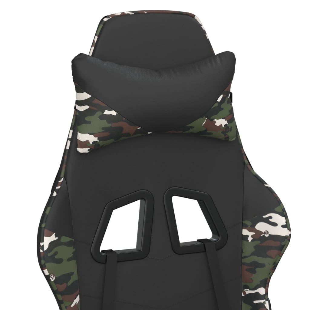 Chaise de jeu avec repose-pied Noir et camouflage Similicuir - XIOS
