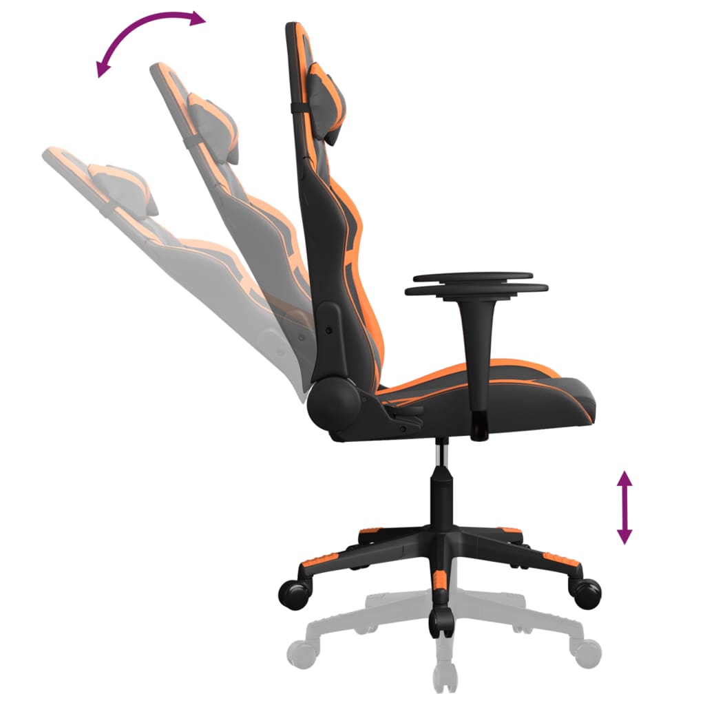 Chaise de jeu Noir et orange Similicuir - XIOS