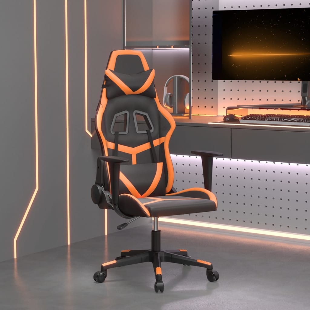 Chaise de jeu Noir et orange Similicuir - XIOS
