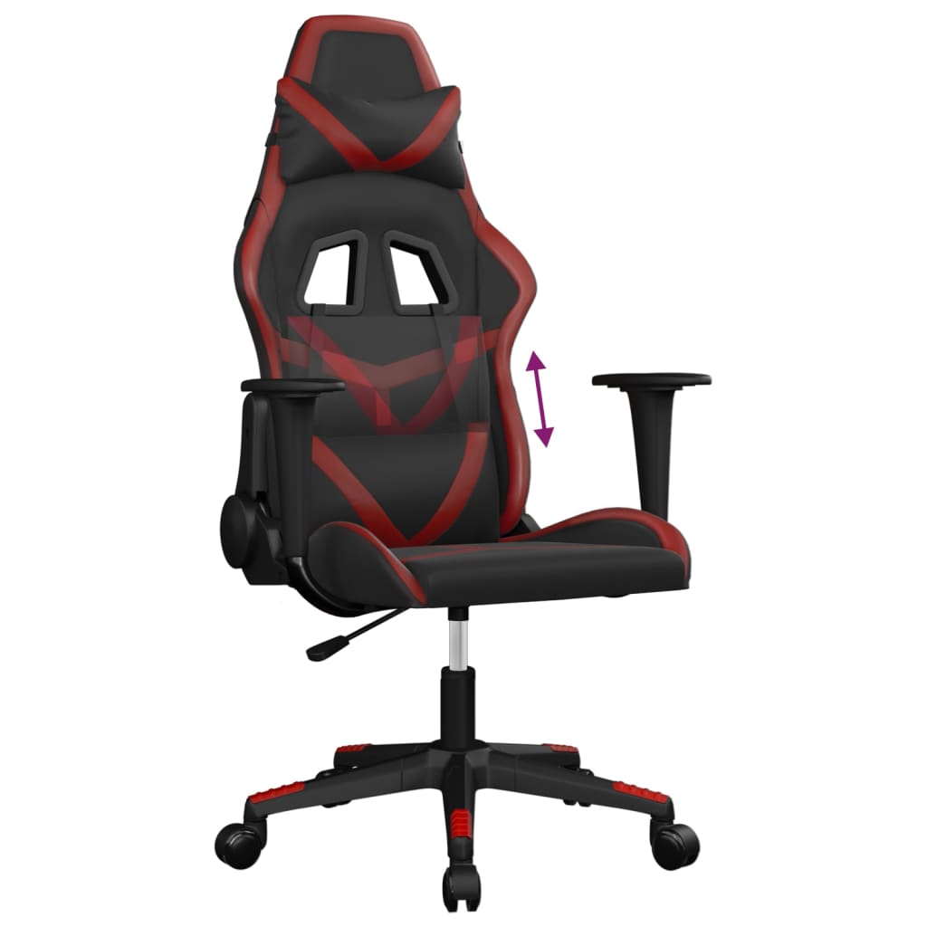 Chaise de jeu Noir et rouge bordeaux Similicuir - XIOS