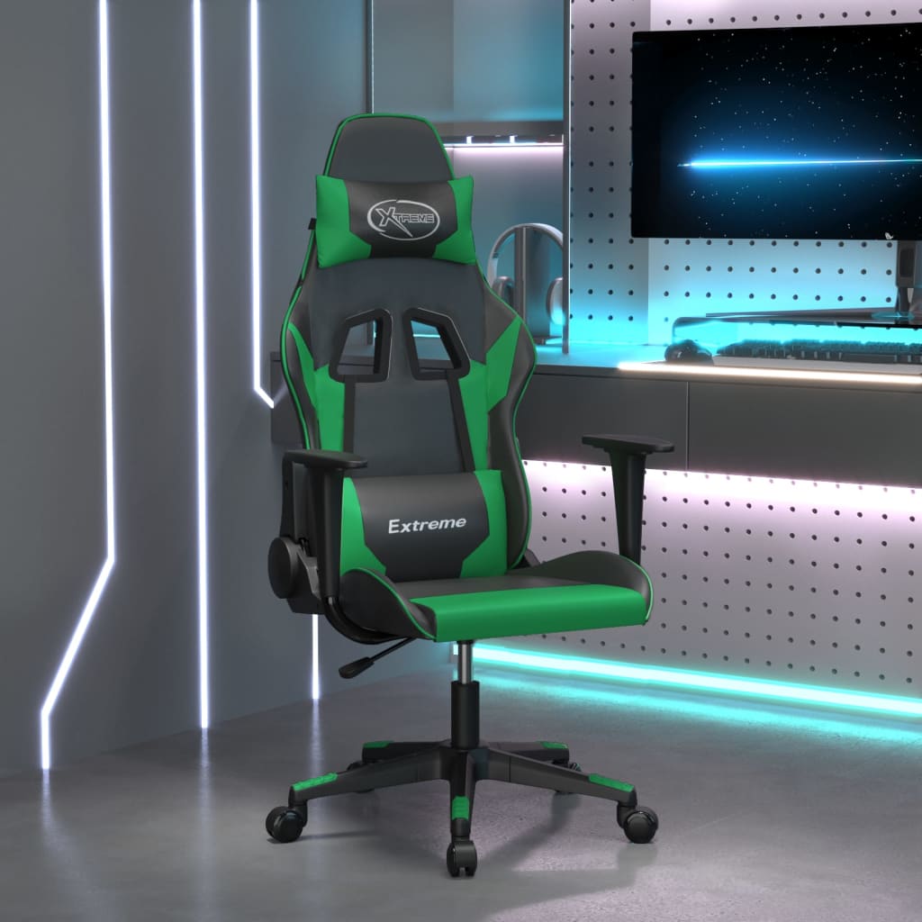 Chaise de jeu Noir et vert Similicuir - XIOS