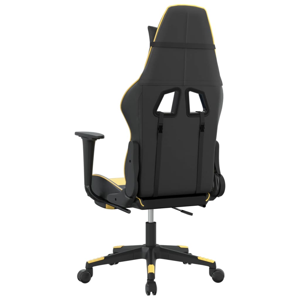 Chaise de jeu avec repose-pied Noir et doré Similicuir - XIOS
