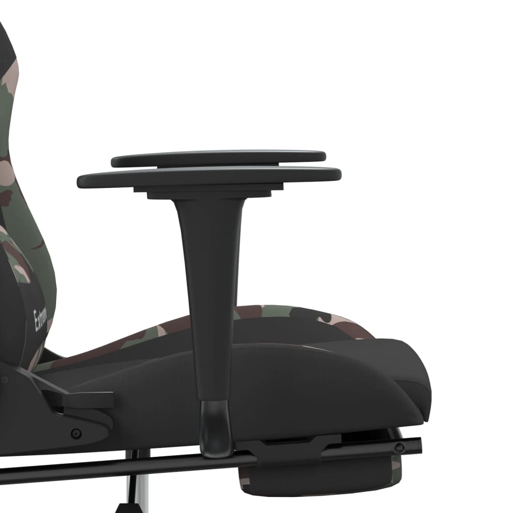 Chaise de jeu avec repose-pied Noir et camouflage Tissu - XIOS