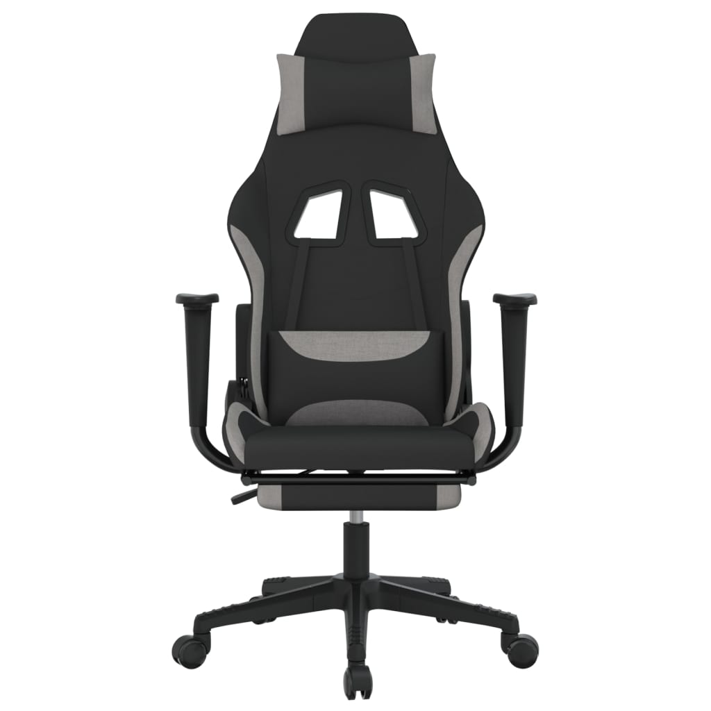 Chaise de jeu avec repose-pied Noir et gris clair Tissu - XIOS