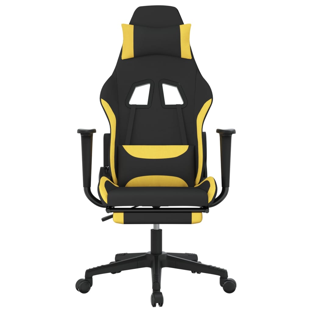 Chaise de jeu avec repose-pied Noir et jaune Tissu - XIOS