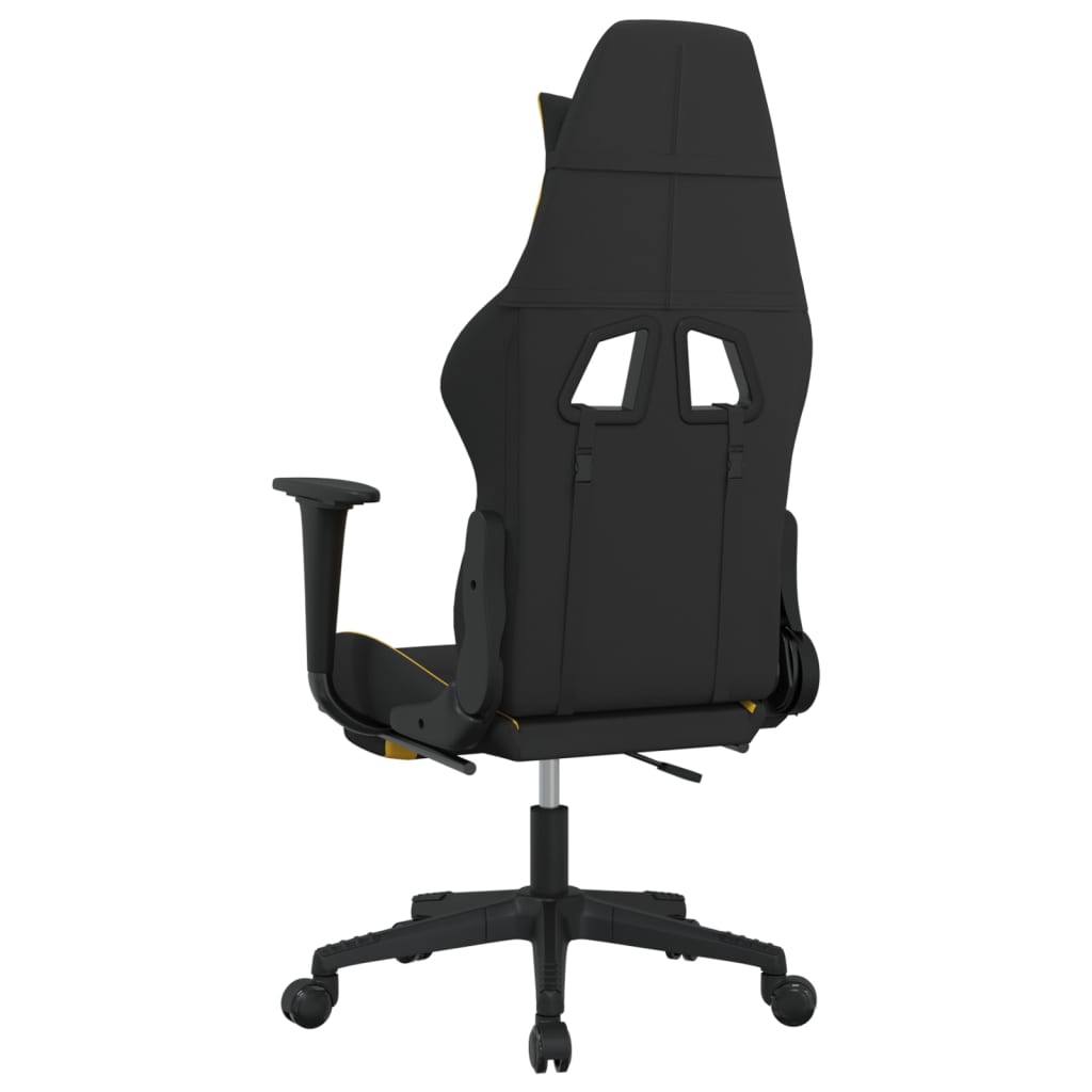 Chaise de jeu avec repose-pied Noir et jaune Tissu - XIOS