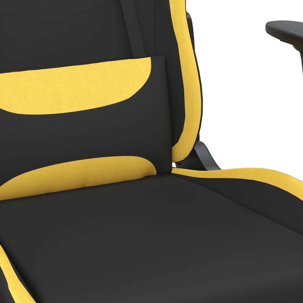 Chaise de jeu avec repose-pied Noir et jaune Tissu - XIOS