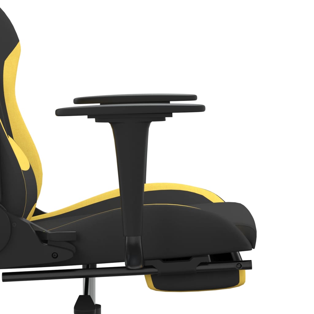 Chaise de jeu avec repose-pied Noir et jaune Tissu - XIOS