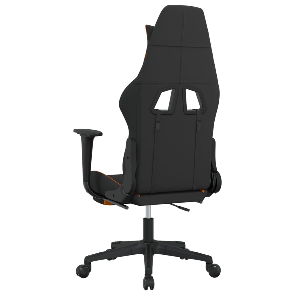 Chaise de jeu avec repose-pied Noir et orange Tissu - XIOS