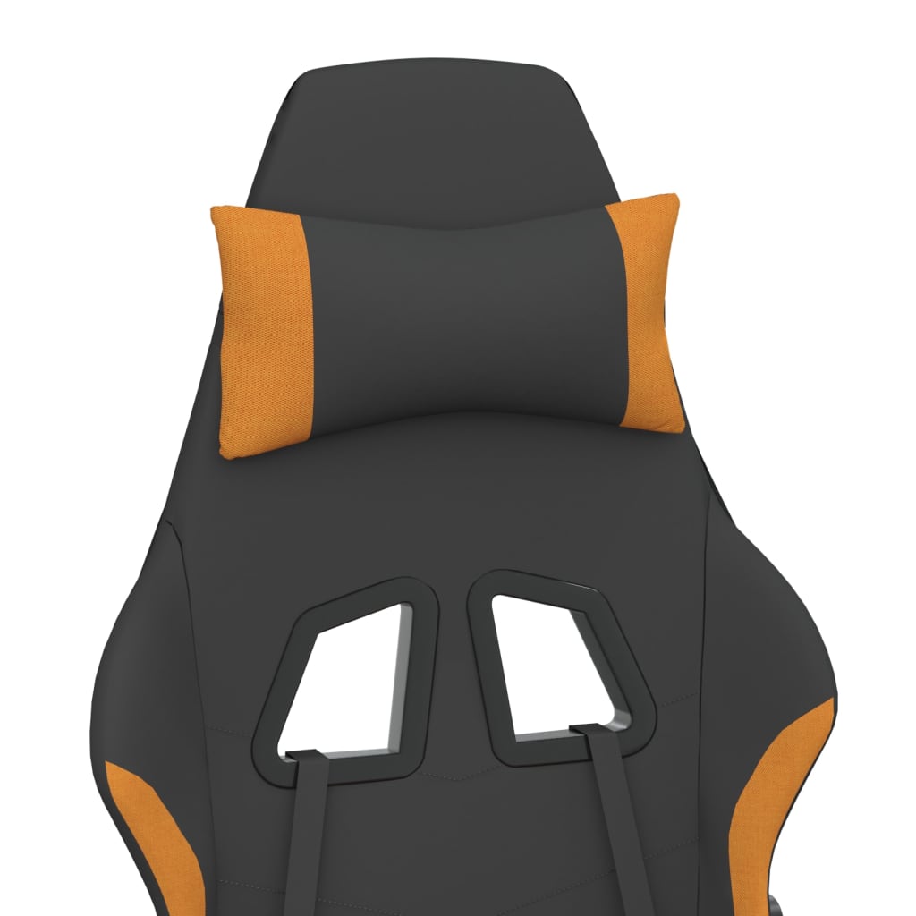 Chaise de jeu avec repose-pied Noir et orange Tissu - XIOS