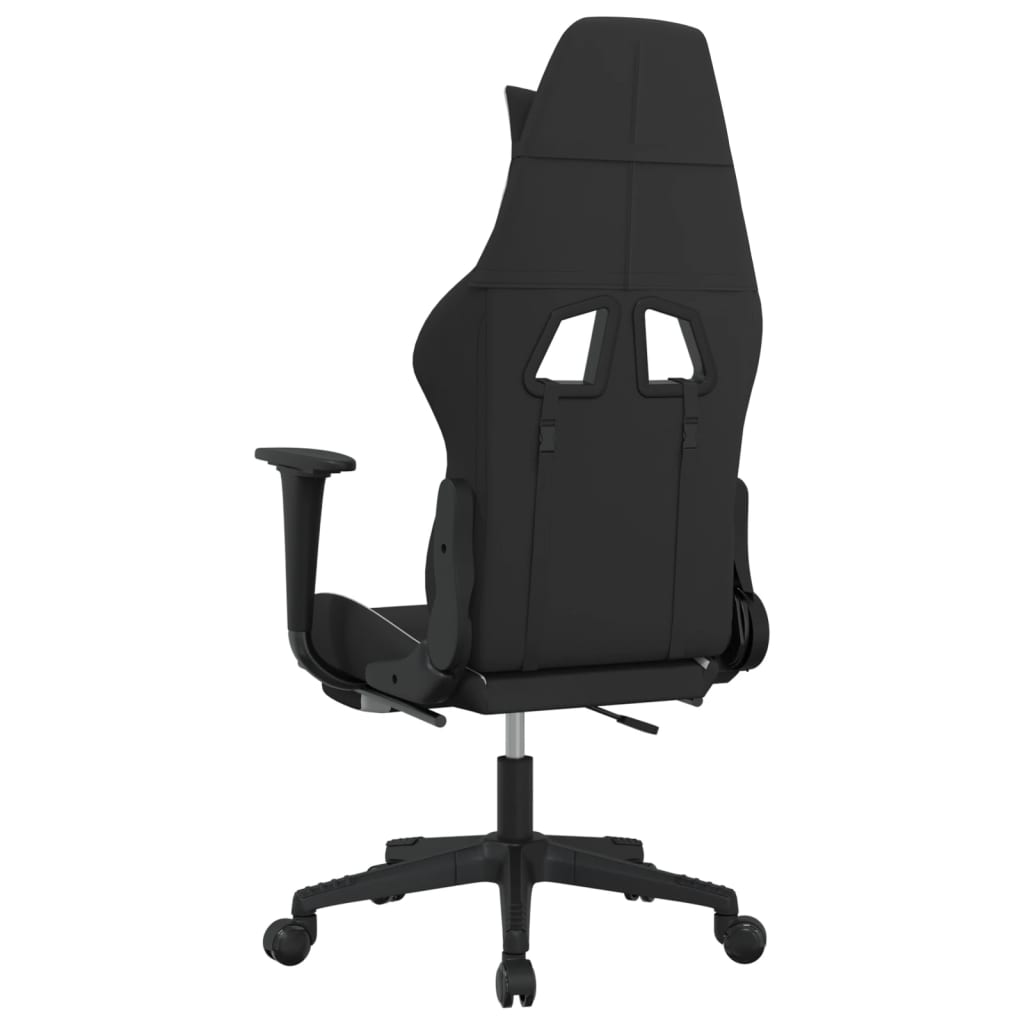 Chaise de jeu avec repose-pied Noir et blanc Tissu - XIOS
