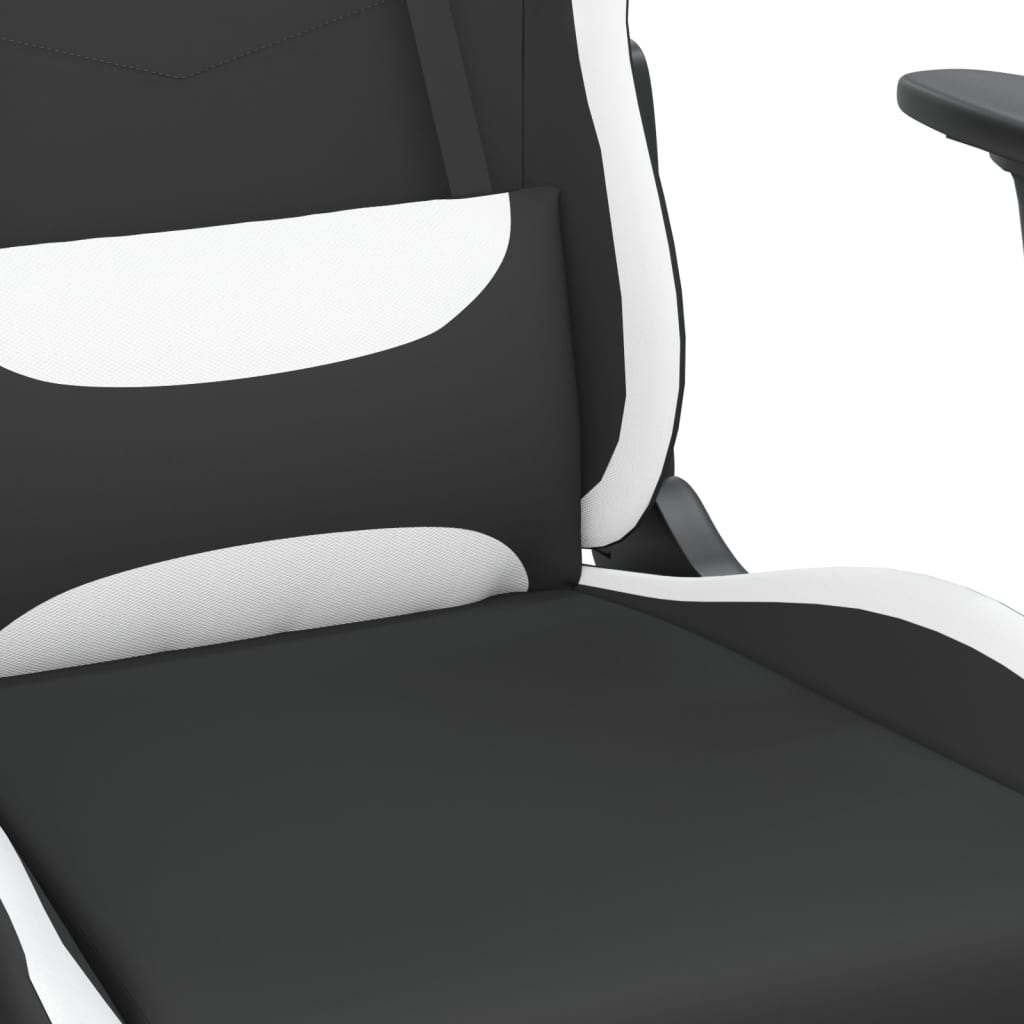 Chaise de jeu avec repose-pied Noir et blanc Tissu - XIOS