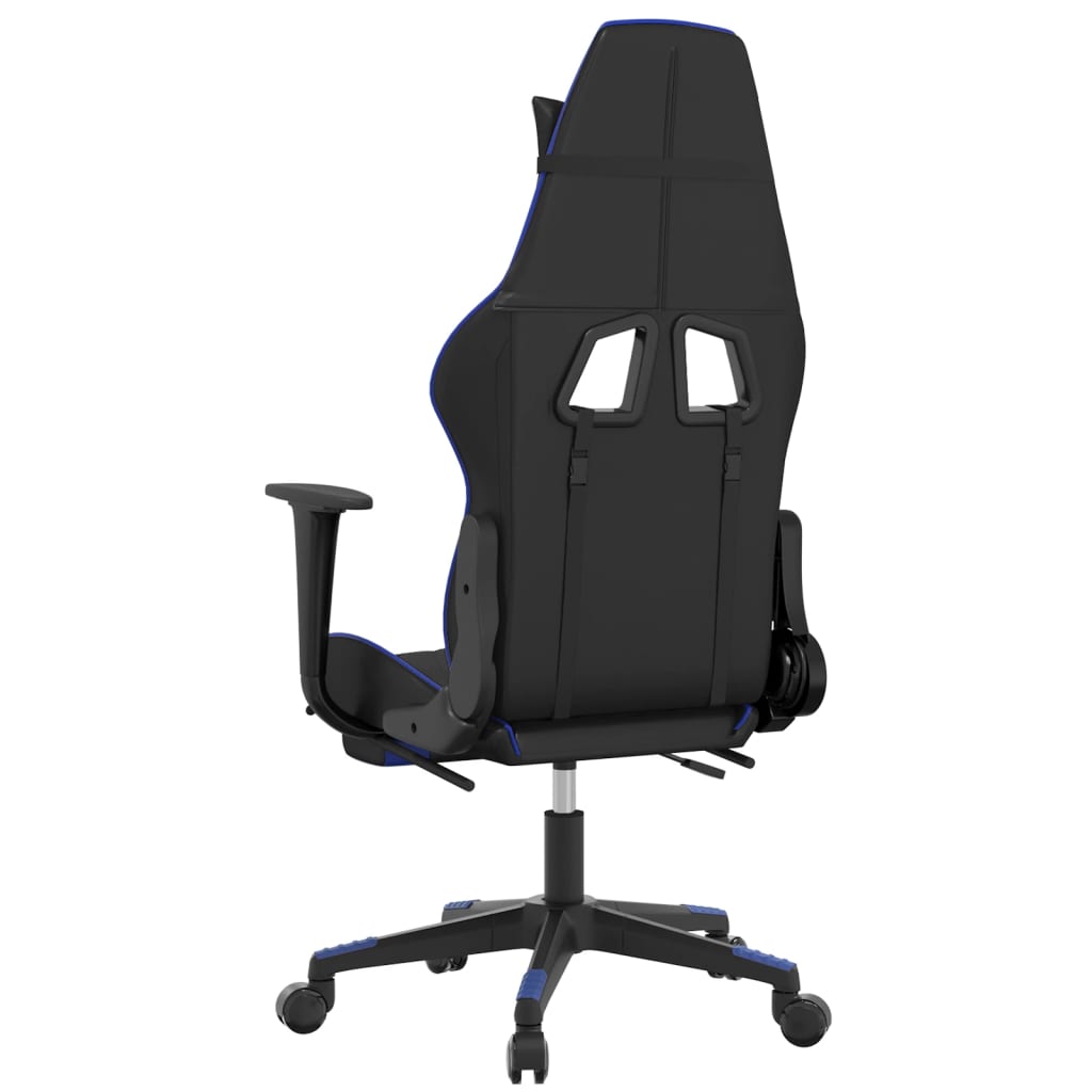 Chaise de jeu avec repose-pied Noir et bleu Similicuir - XIOS