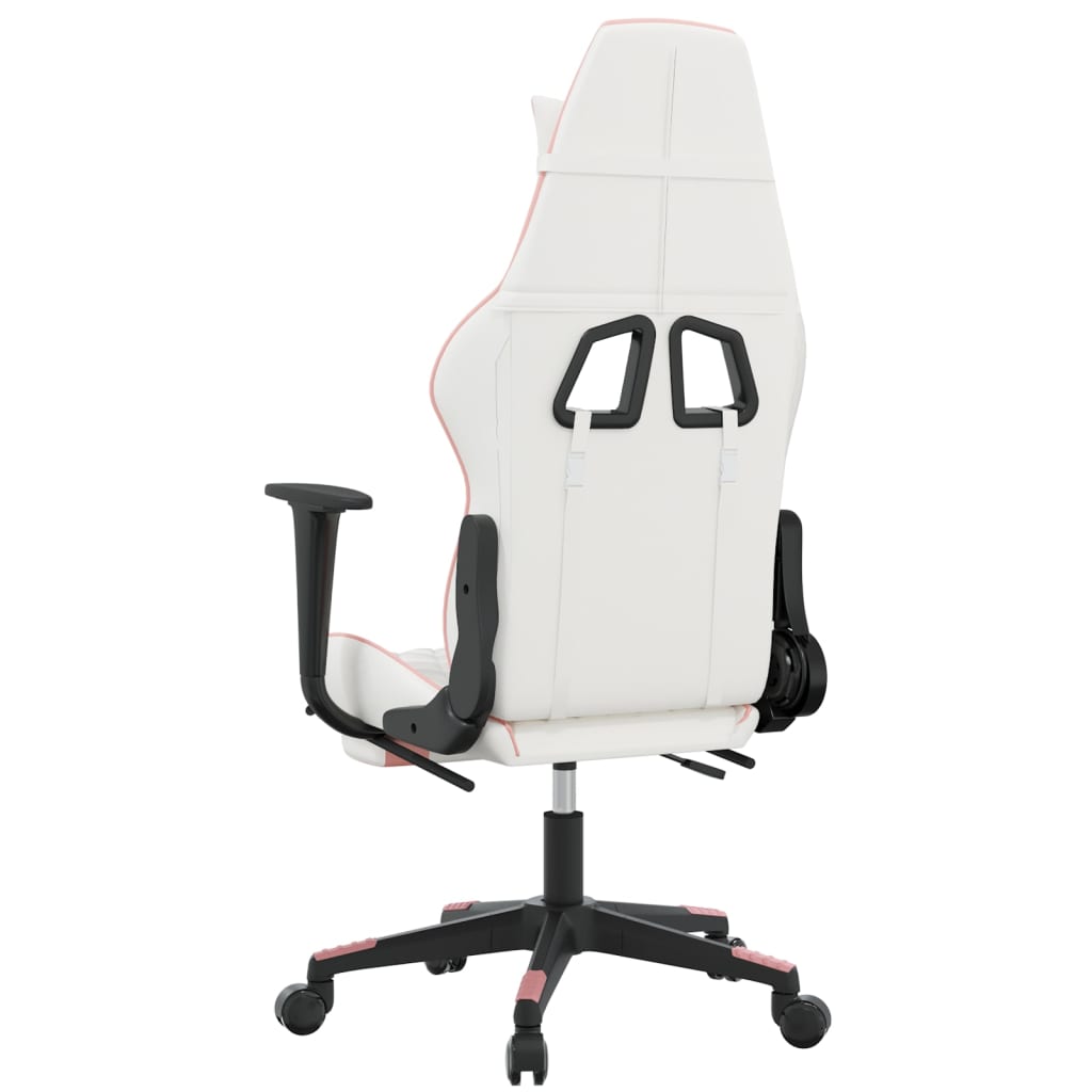Chaise de jeu avec repose-pied Blanc et rose Similicuir - XIOS