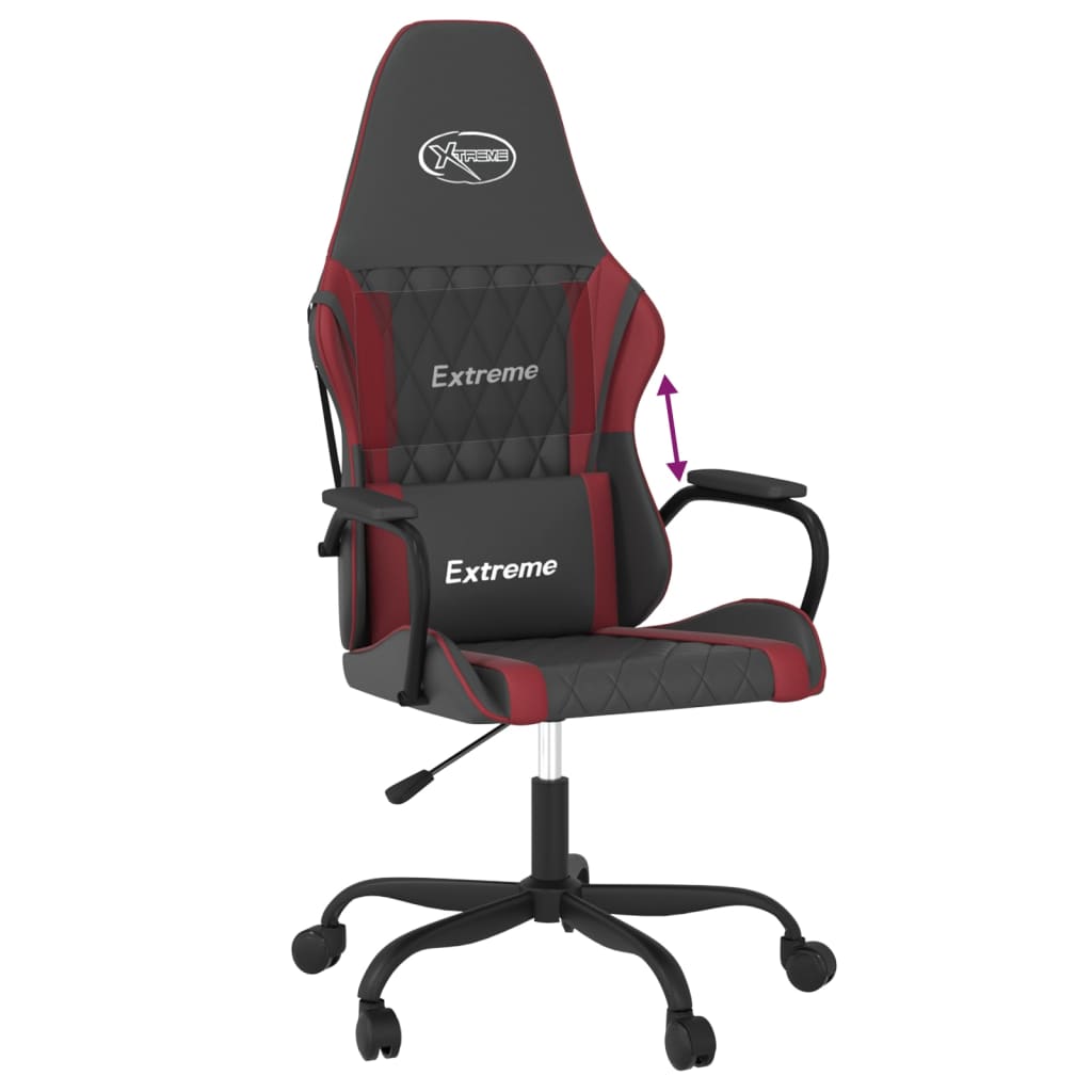 Chaise de jeu Noir et rouge bordeaux Similicuir - XIOS