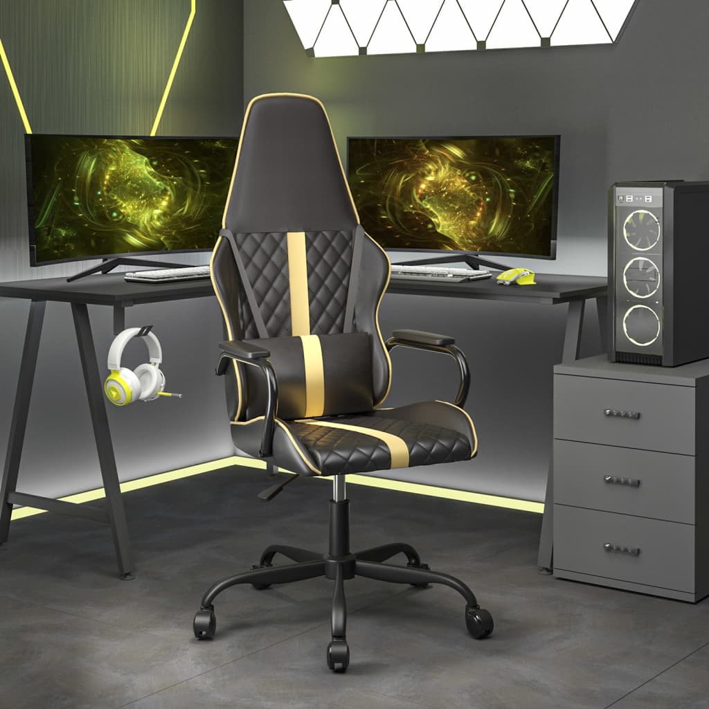 Chaise de jeu Noir et doré Similicuir - XIOS