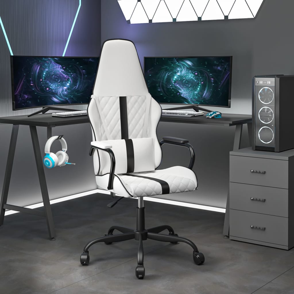 Chaise de jeu Blanc et noir Similicuir - XIOS