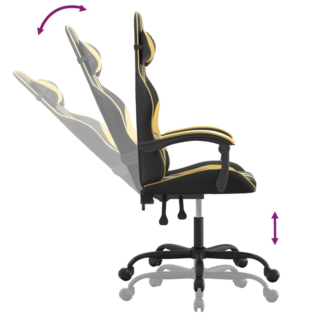 Chaise de jeu Noir et doré Similicuir - XIOS