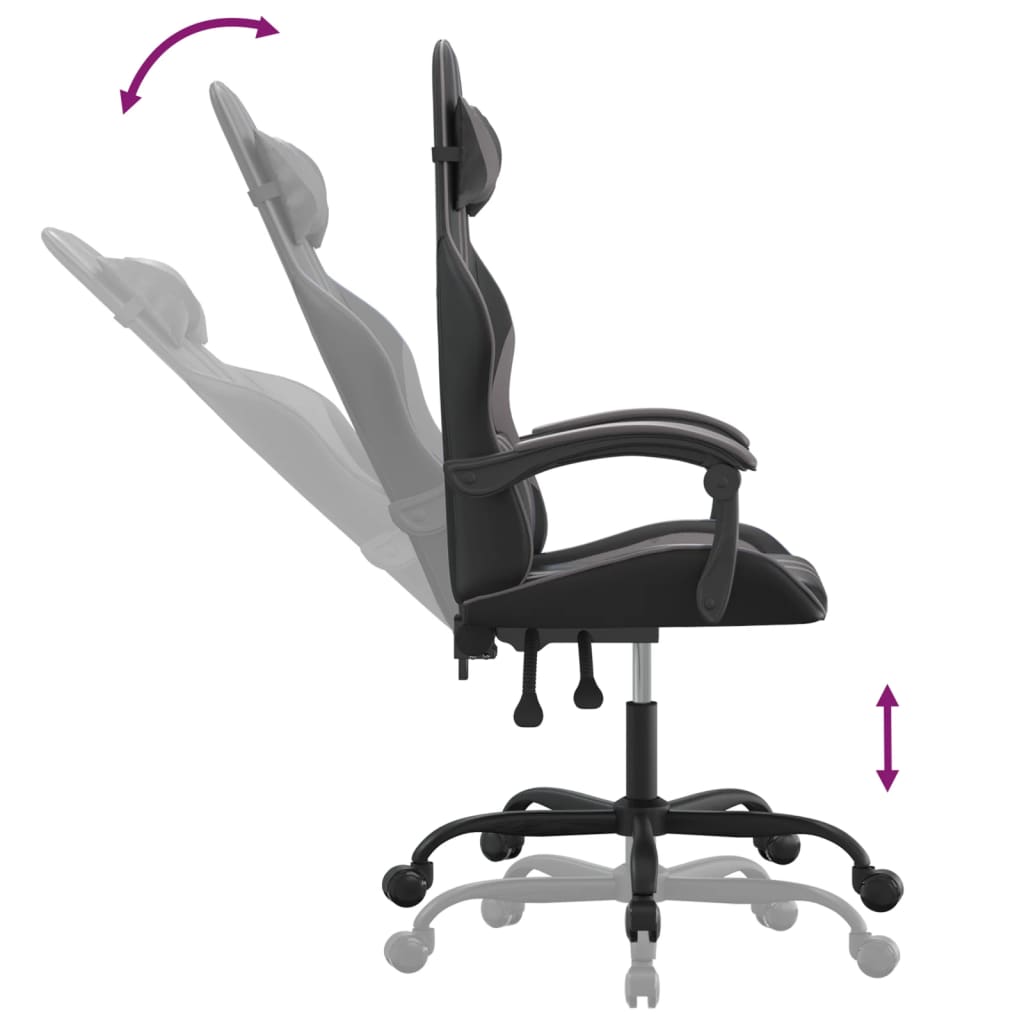 Chaise de jeu Noir et gris Similicuir - XIOS