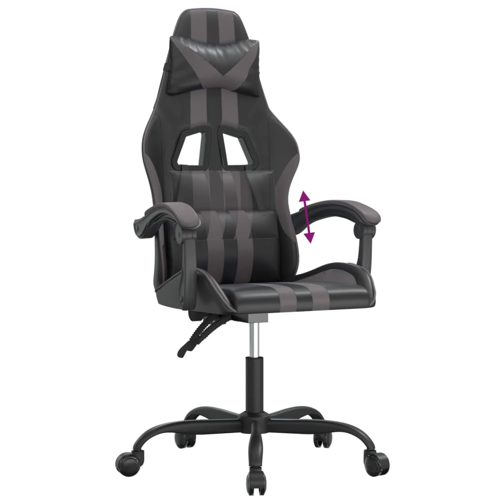 Chaise de jeu Noir et gris Similicuir - XIOS