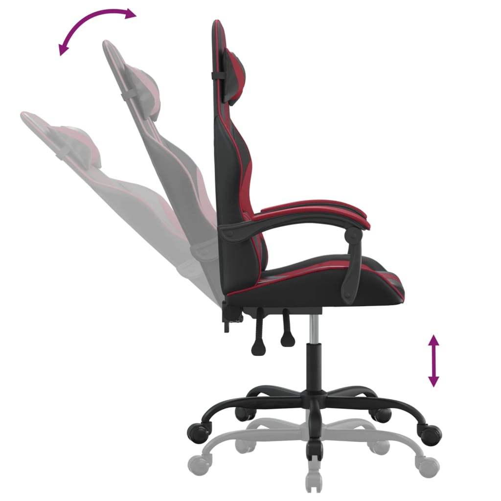 Chaise de jeu Noir et rouge bordeaux Similicuir - XIOS
