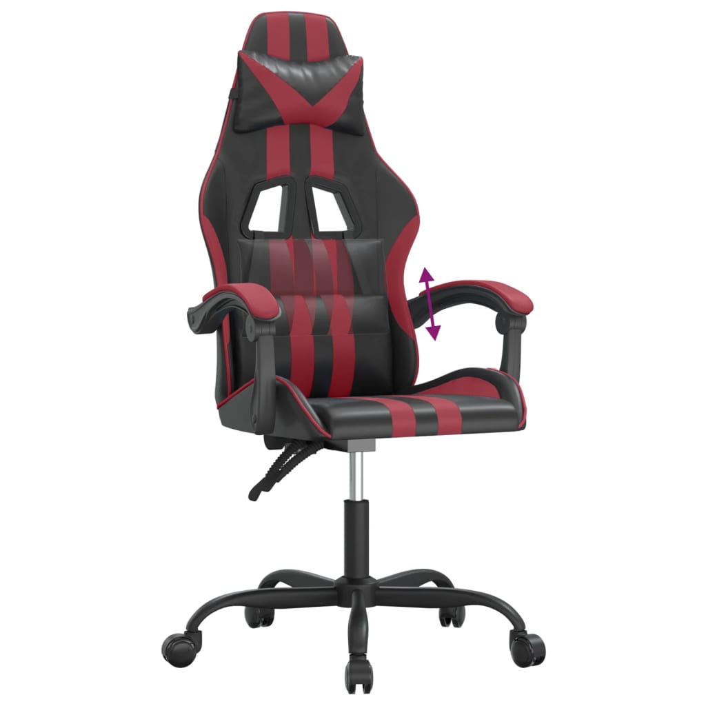 Chaise de jeu Noir et rouge bordeaux Similicuir - XIOS