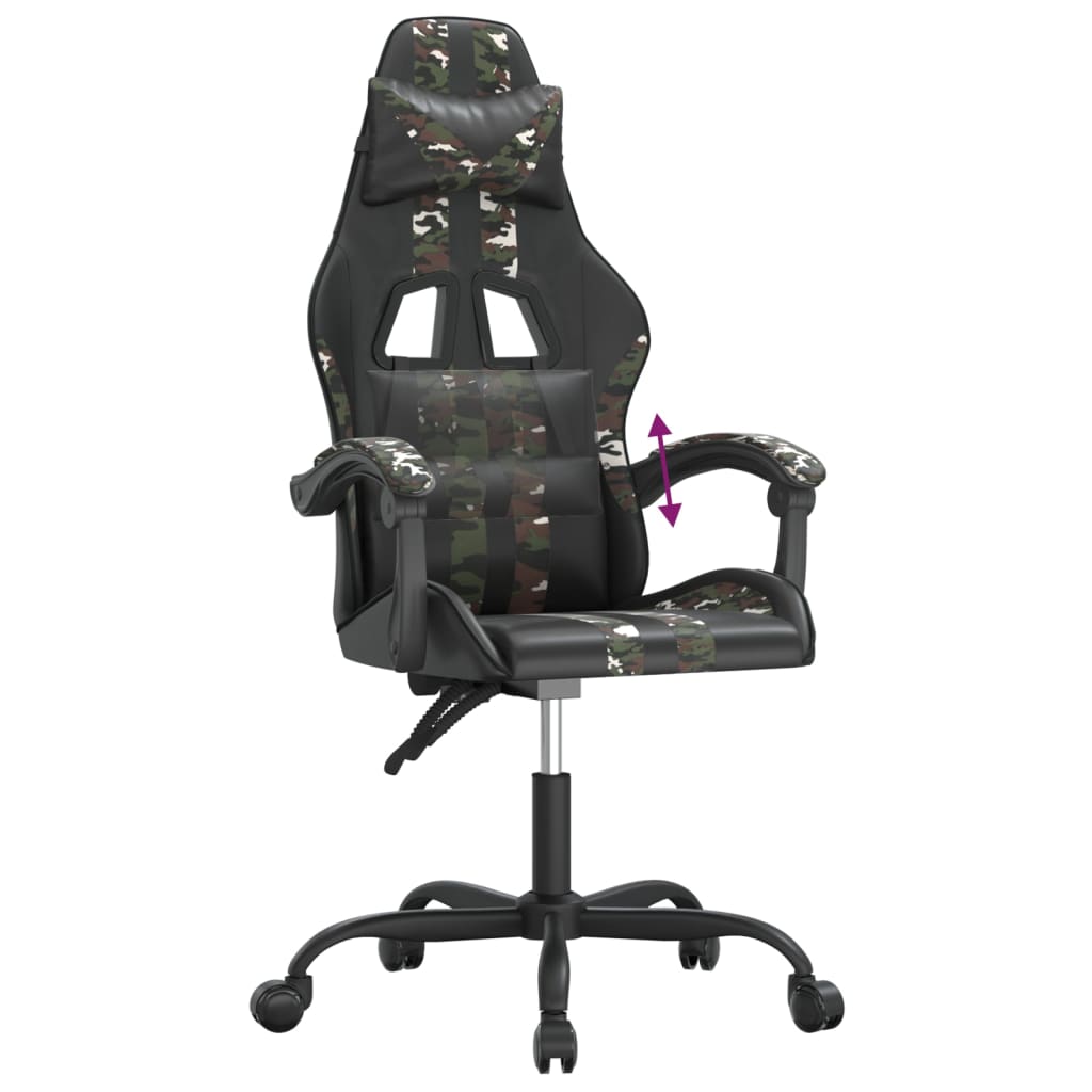 Chaise de jeu Noir et camouflage Similicuir - XIOS