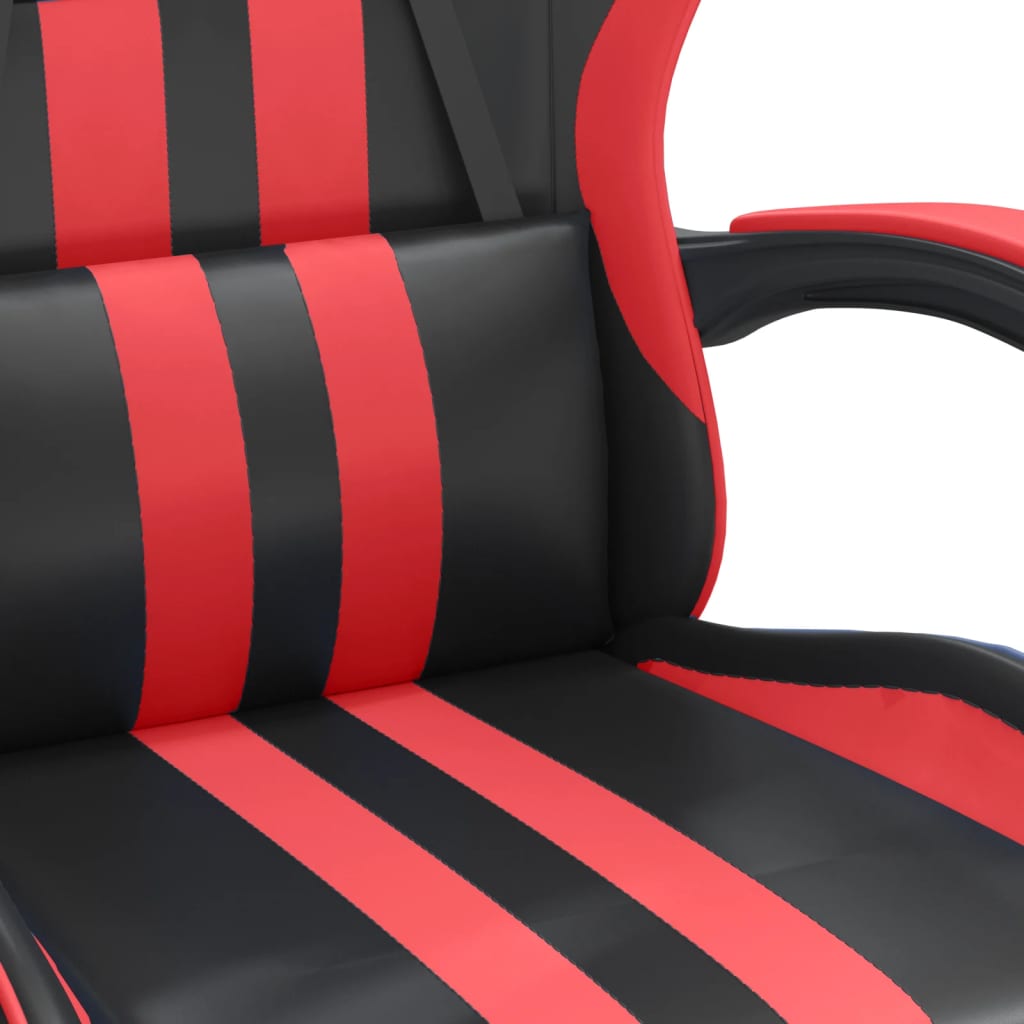 Chaise de jeu avec repose-pied Noir et rouge Similicuir - XIOS