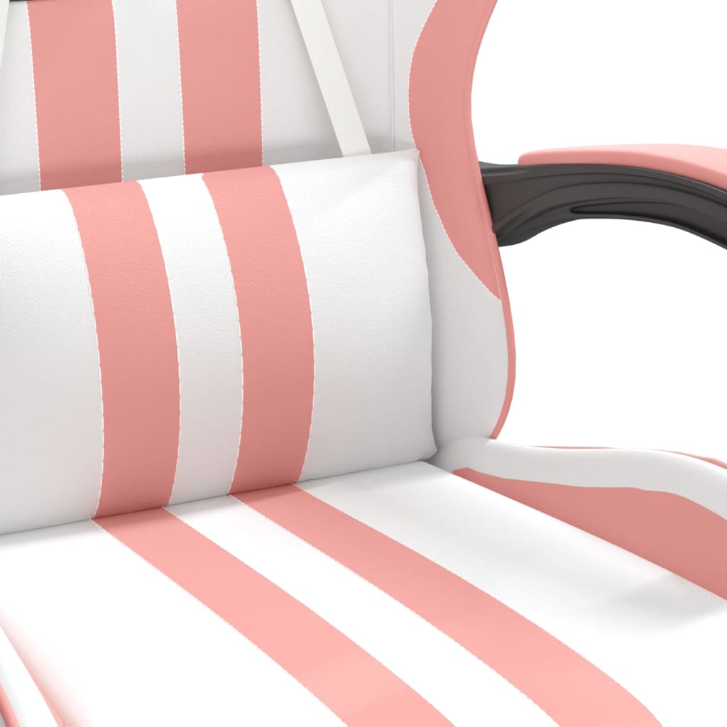 Chaise de jeu avec repose-pied Blanc et rose Similicuir - XIOS