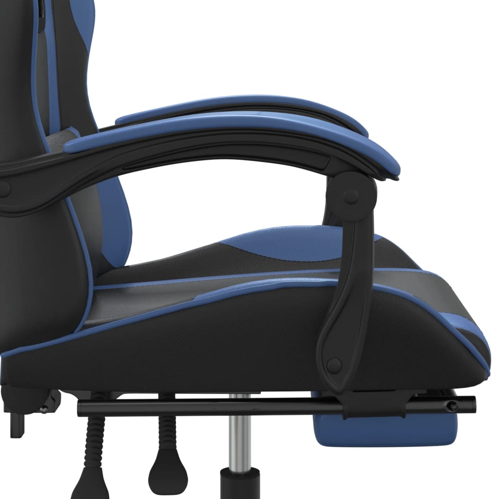 Chaise de jeu avec repose-pied Noir et bleu Similicuir - XIOS