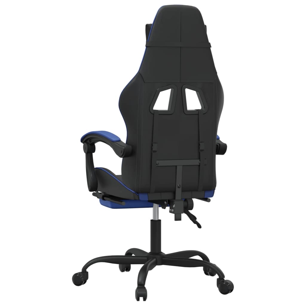 Chaise de jeu avec repose-pied Noir et bleu Similicuir - XIOS