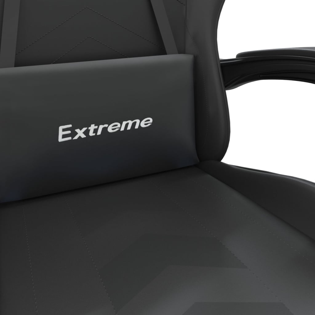 Chaise de jeu avec repose-pied Noir Similicuir - XIOS