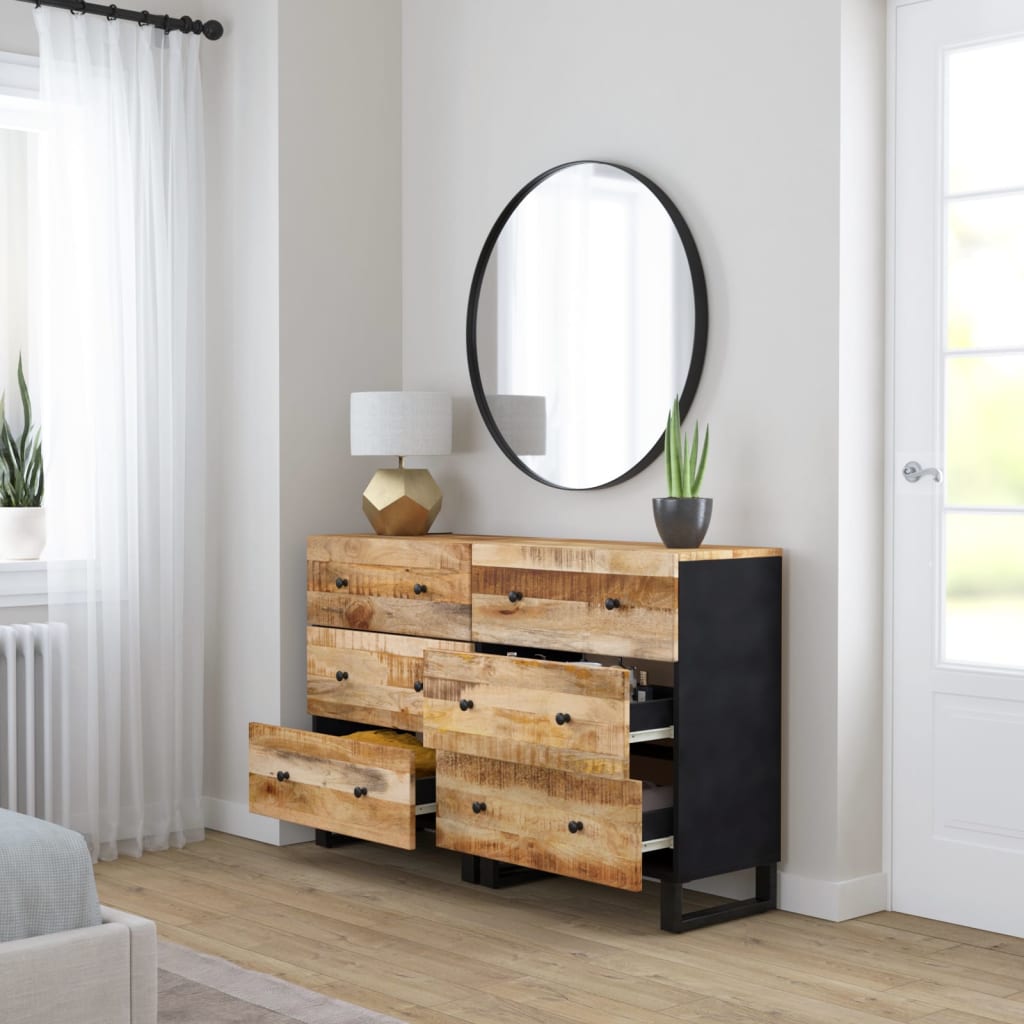 Buffets 2 pcs 60x33x75 cm Bois de manguier brut
