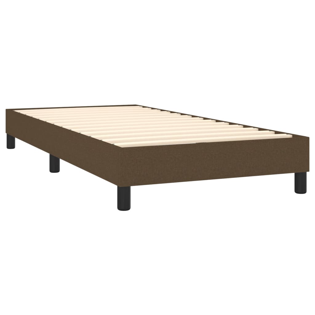 Cadre de lit sans matelas marron foncé 90x190 cm tissu - XIOS