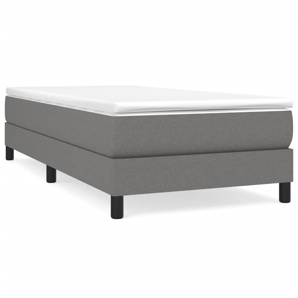 Cadre de lit sans matelas gris foncé 90x200 cm tissu - XIOS