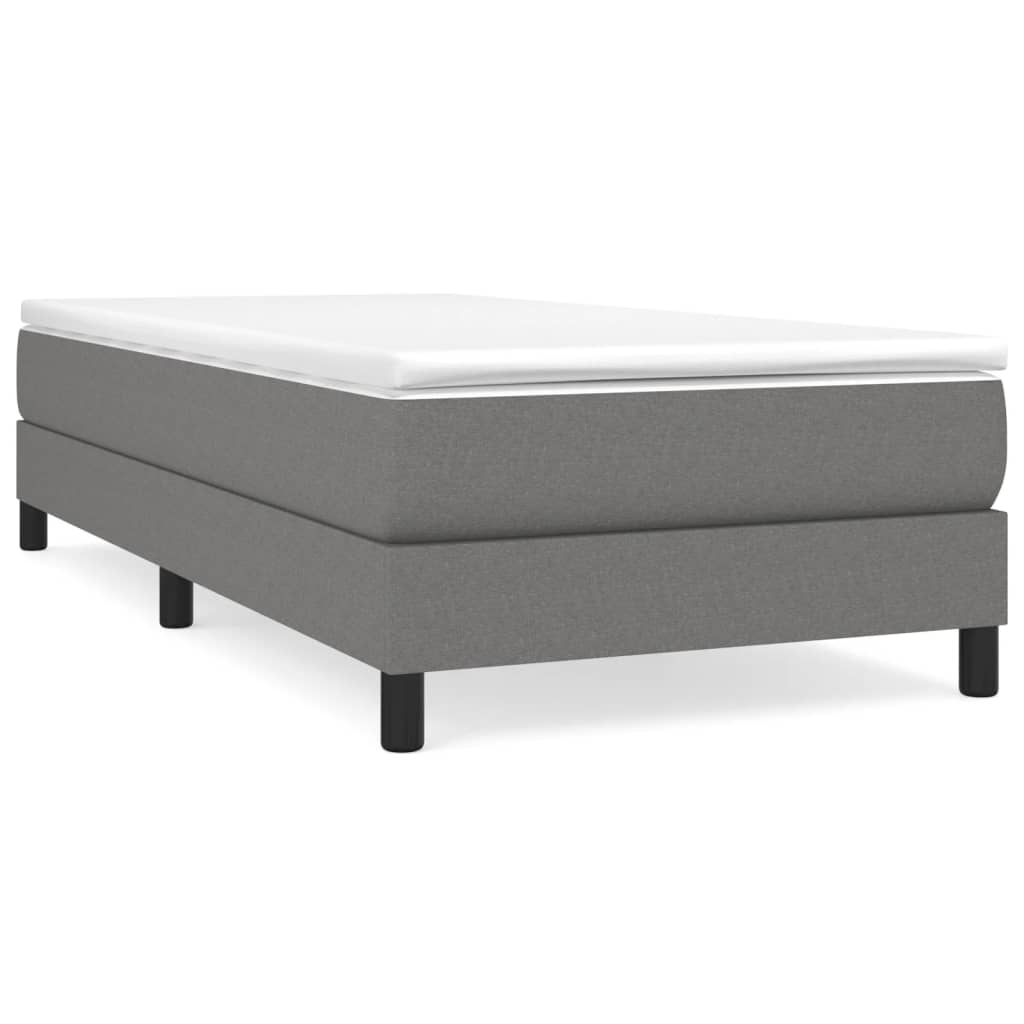 Cadre de lit sans matelas gris foncé 100x200 cm tissu - XIOS