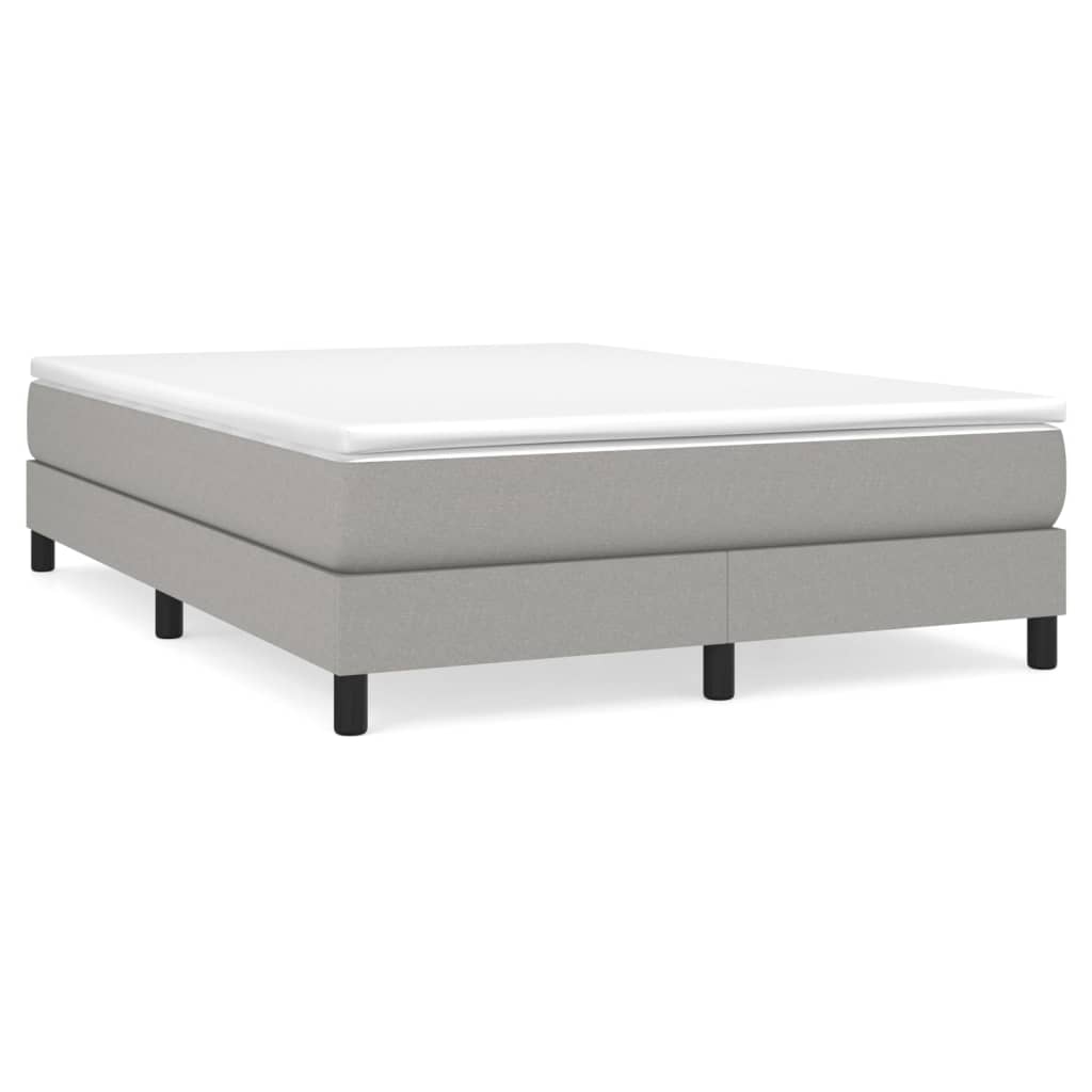 Cadre de lit gris clair 140x190 cm tissu - XIOS