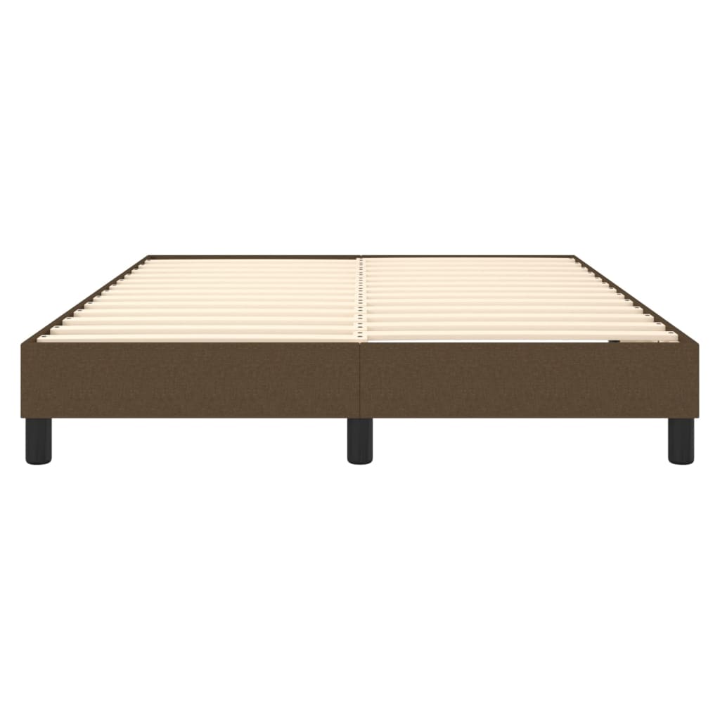 Cadre de lit sans matelas marron foncé 140x190 cm tissu - XIOS