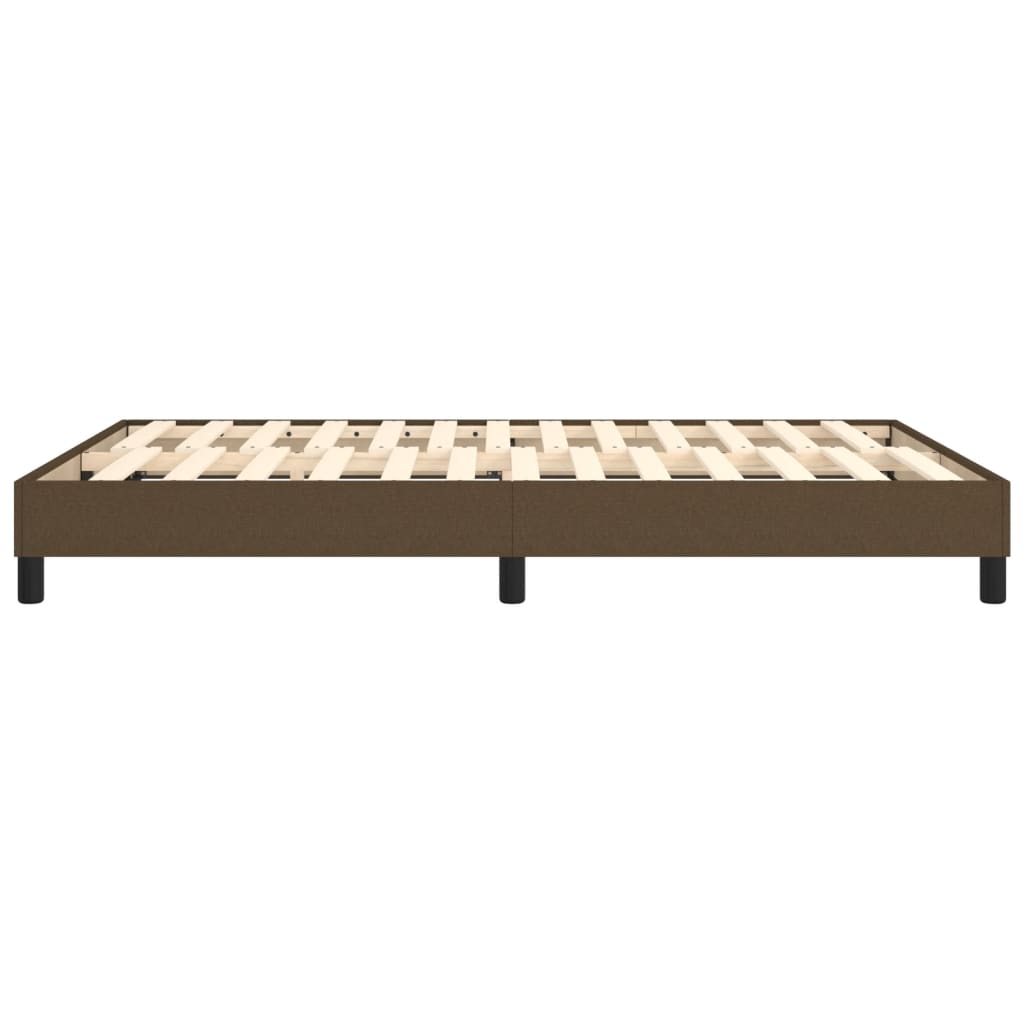 Cadre de lit sans matelas marron foncé 140x190 cm tissu - XIOS