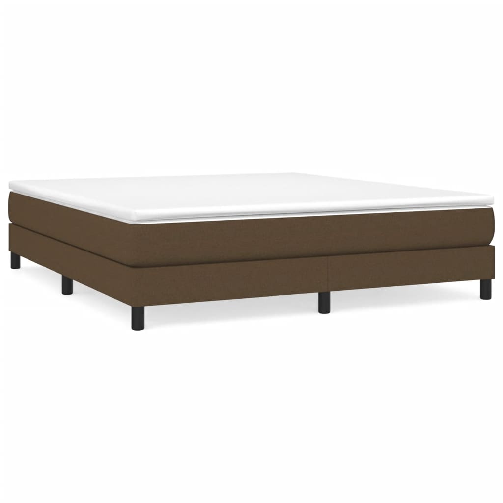 Cadre de lit sans matelas marron foncé 160x200 cm tissu - XIOS