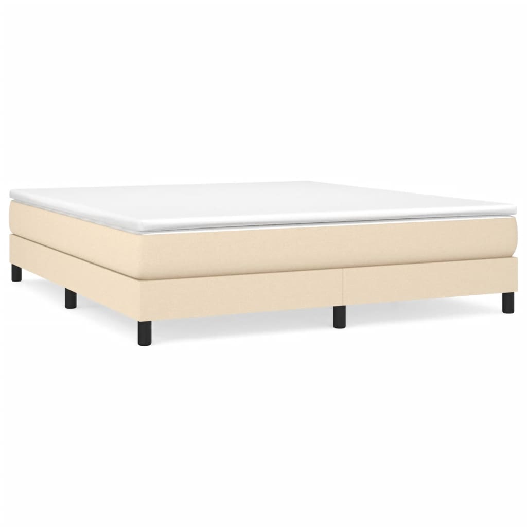 Cadre de lit sans matelas crème 160x200 cm tissu - XIOS