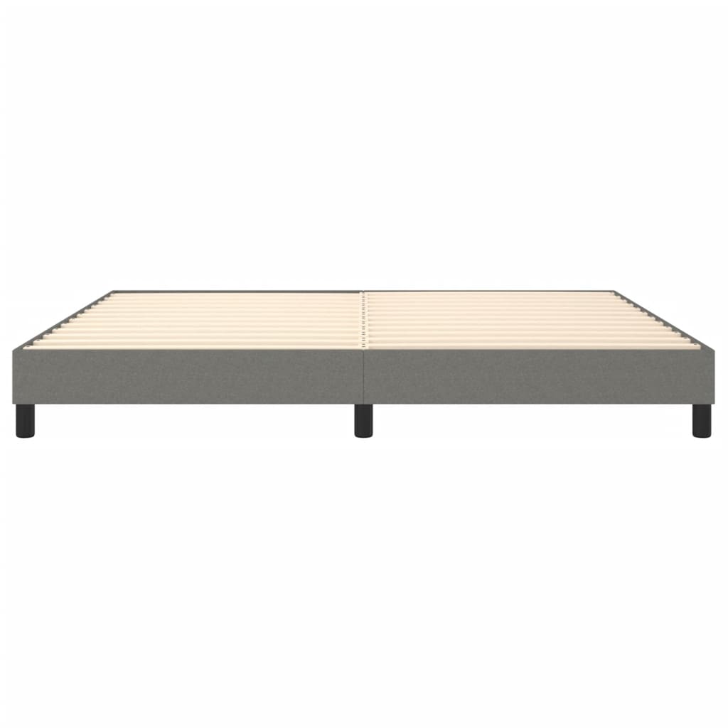 Cadre de lit sans matelas gris foncé 200x200 cm tissu - XIOS
