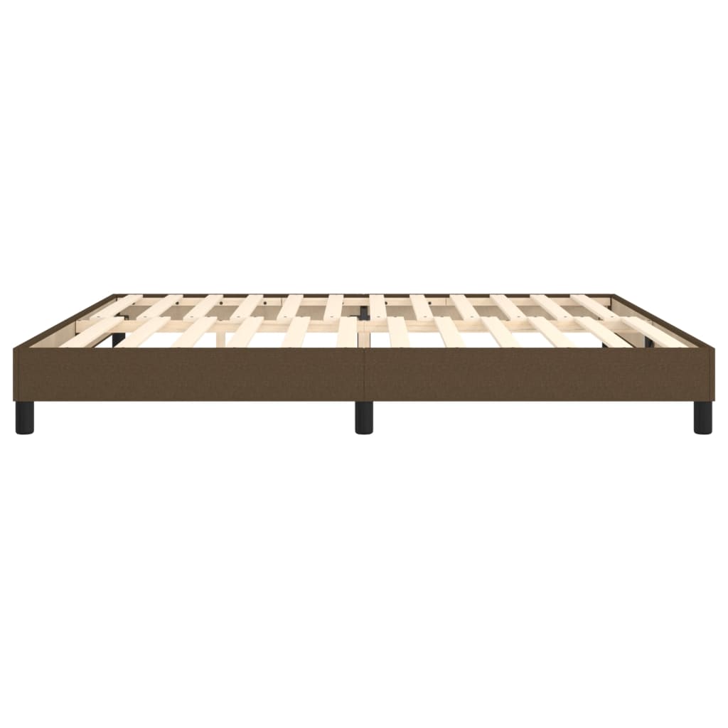 Cadre de lit sans matelas marron foncé 200x200 cm tissu - XIOS