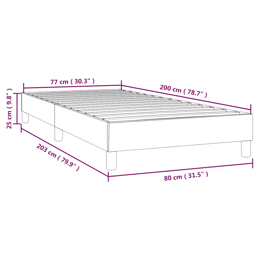 Cadre de lit sans matelas bleu 80x200 cm tissu - XIOS