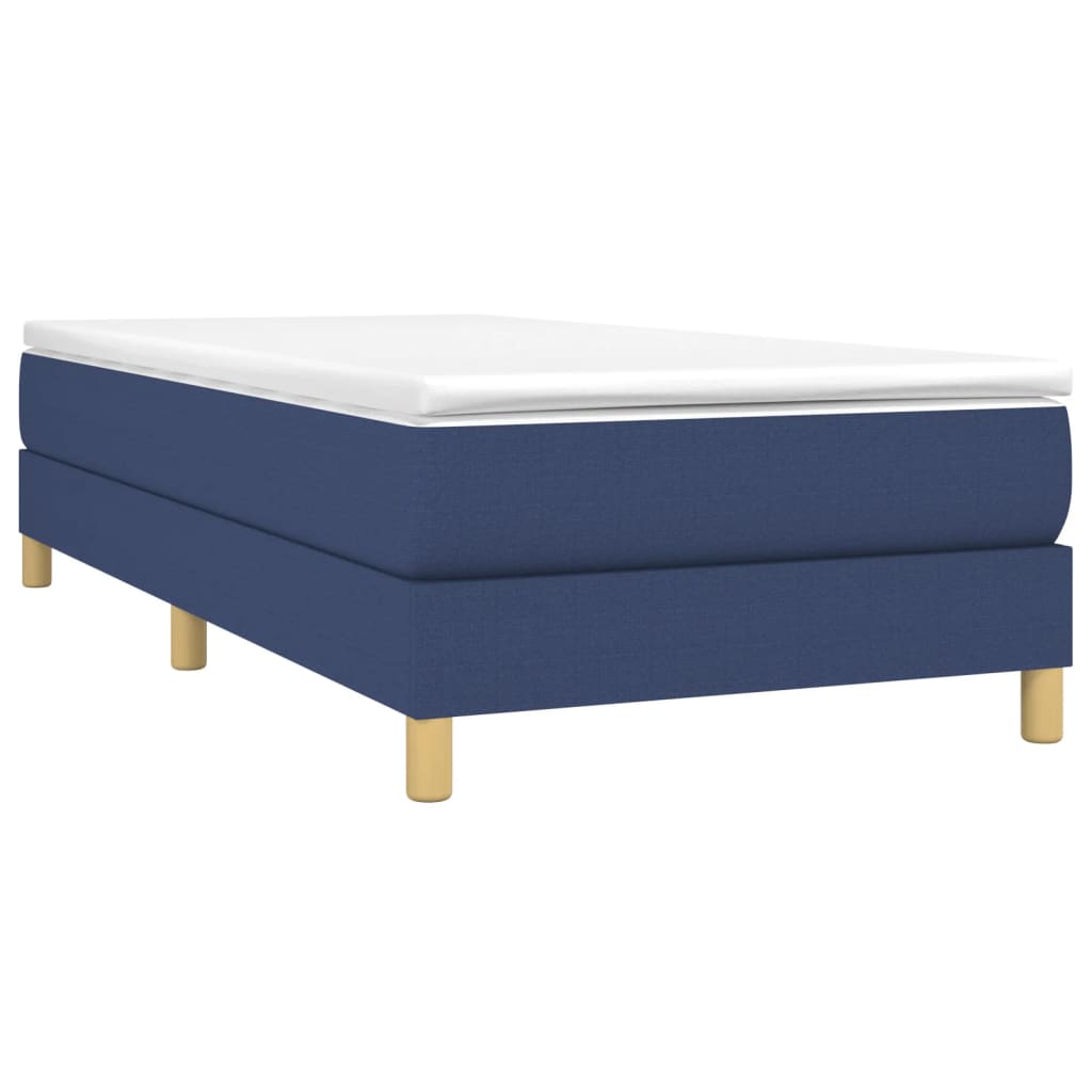 Cadre de lit sans matelas bleu 100x200 cm tissu - XIOS