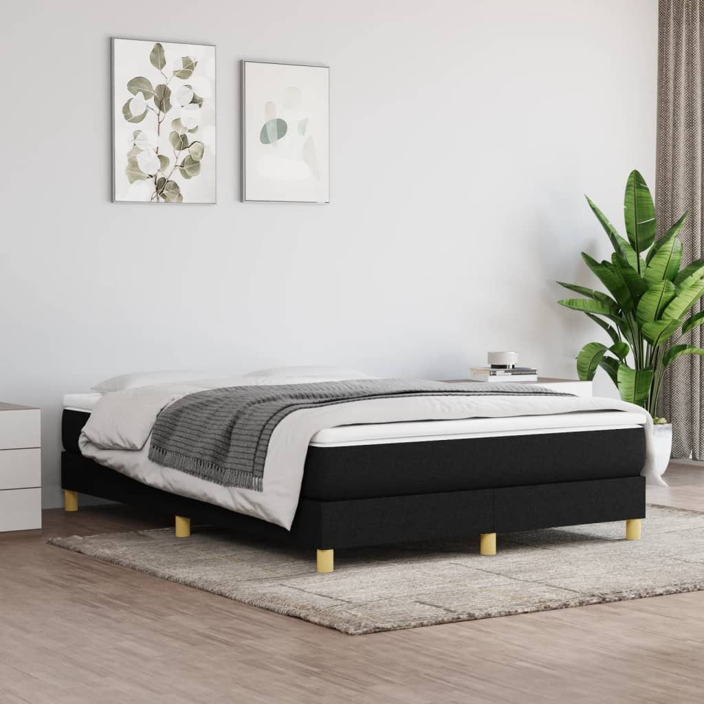 Cadre de lit sans matelas noir 140x200 cm tissu - XIOS