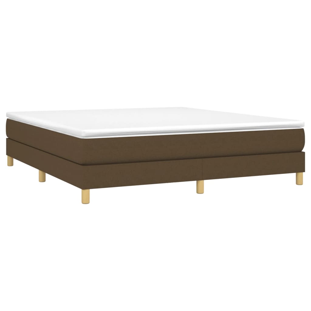 Cadre de lit sans matelas marron foncé 160x200 cm tissu - XIOS