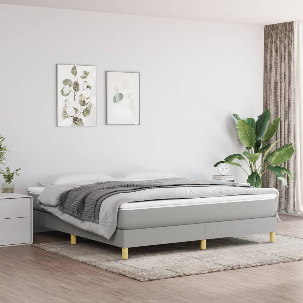 Cadre de lit sans matelas gris clair 180x200 cm tissu - XIOS